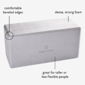 5 in. Big Foam Yoga Block - Gray (Diagram)