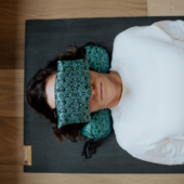 Silk Eye Pillow with Flaxseed Filling - Boho Teal