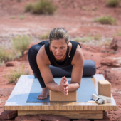 Low Lunge (Anjaneyasana) with Cork Block