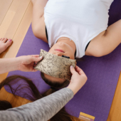 Silk Eye Pillow with Flaxseed Filling - Gold