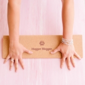 Cork Yoga Wedge for Wrists on Para Rubber Yoga Mat - Rose