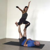 Acro Yoga on Para Rubber XL Yoga Mat - Storm