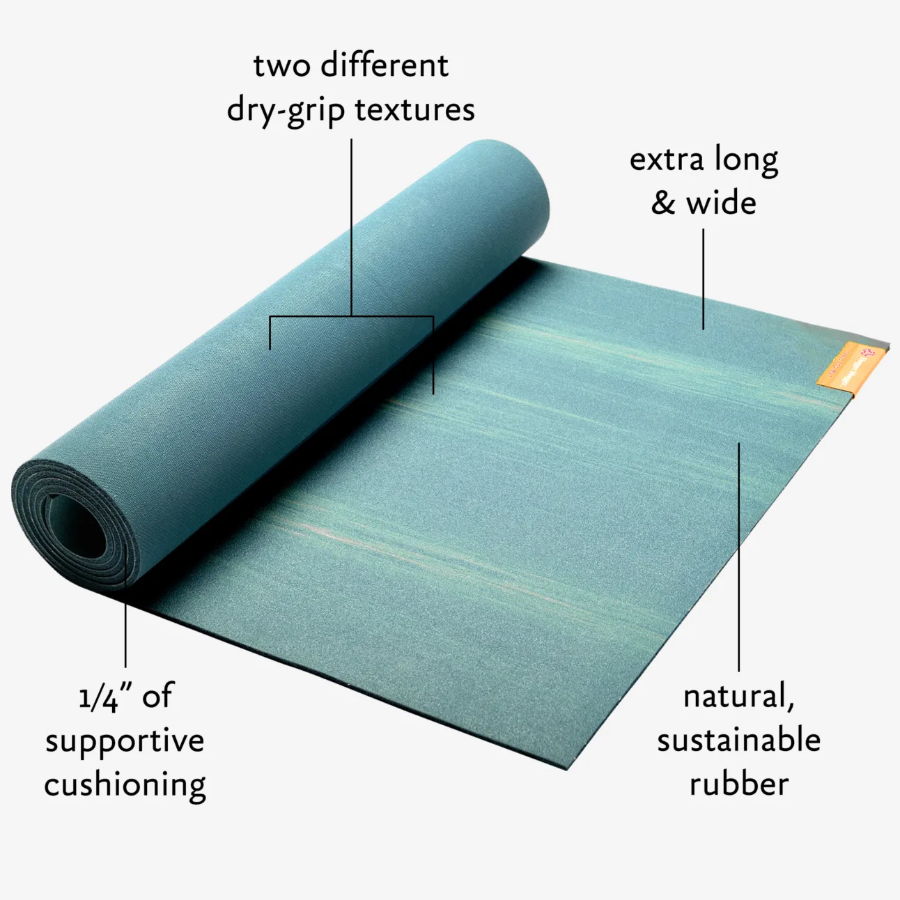 Para Rubber XL Yoga Mat - River (Diagram)