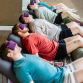 Supported Savasana with Peachskin Eye Pillow - Amethyst