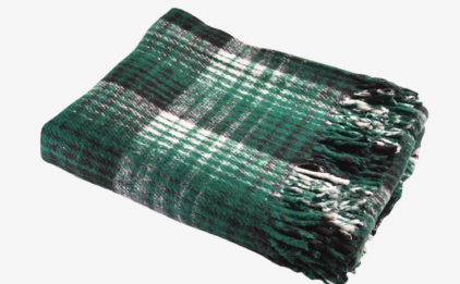 #4358 One Traditional Mexico Recycled Wool Fiber Blanket Yoga Accessories Plaid 