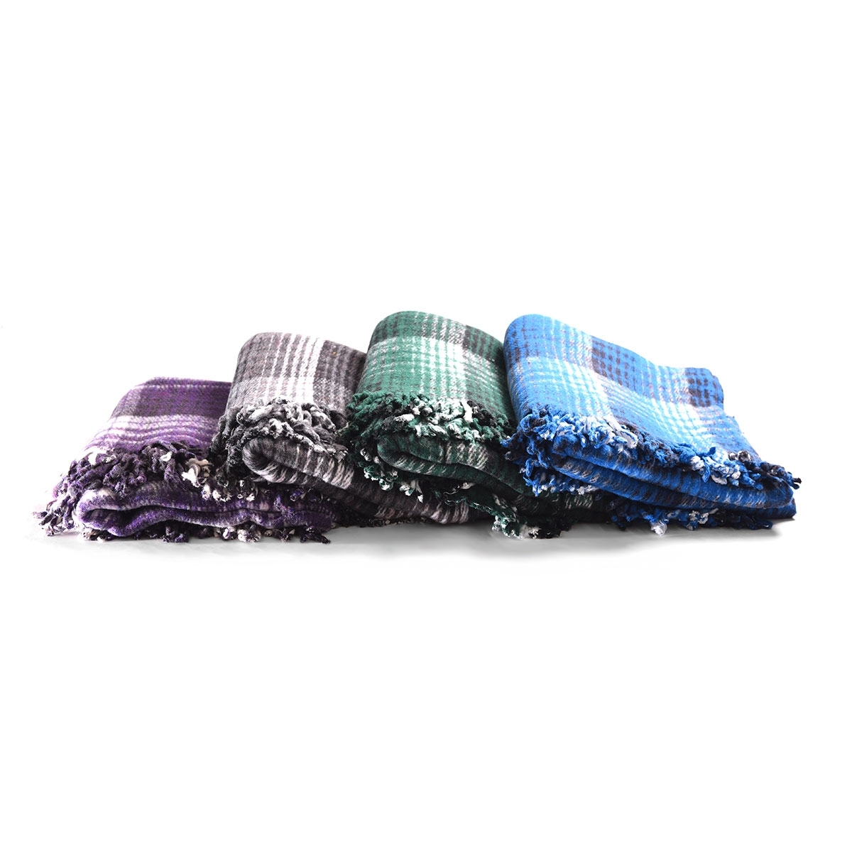 #4358 One Traditional Mexico Recycled Wool Fiber Blanket Yoga Accessories Plaid 