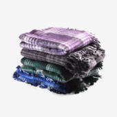 Recycled Plaid Yoga Blankets - Group