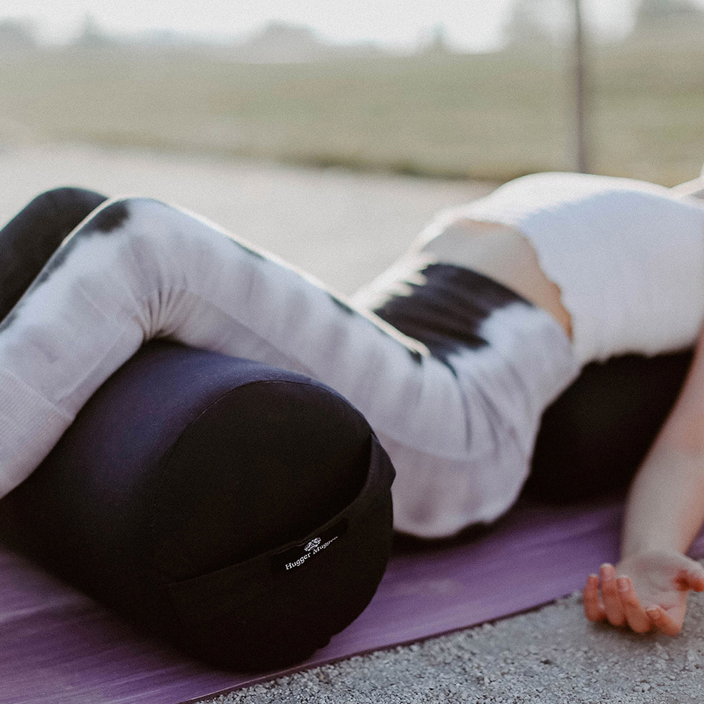 Round Yoga Bolster - Black