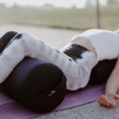 Round Yoga Bolster - Black