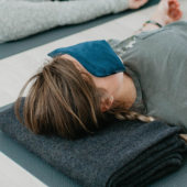 Supported Savasana with Peachskin Eye Pillow - Sapphire