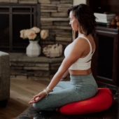 V-Shaped Meditation Cushion - Poppy