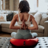 V-Shaped Meditation Cushion - Poppy