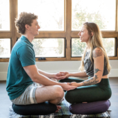 V-Shaped Meditation Cushion - Black & Plum