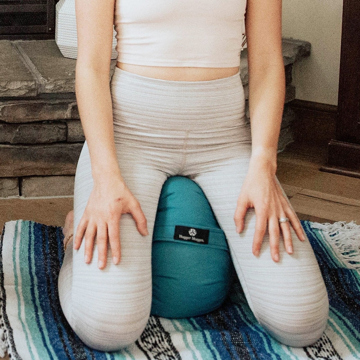 VCOLAN Inflatable Large Meditation Cushion for Zafu Yoga - Large, Blue