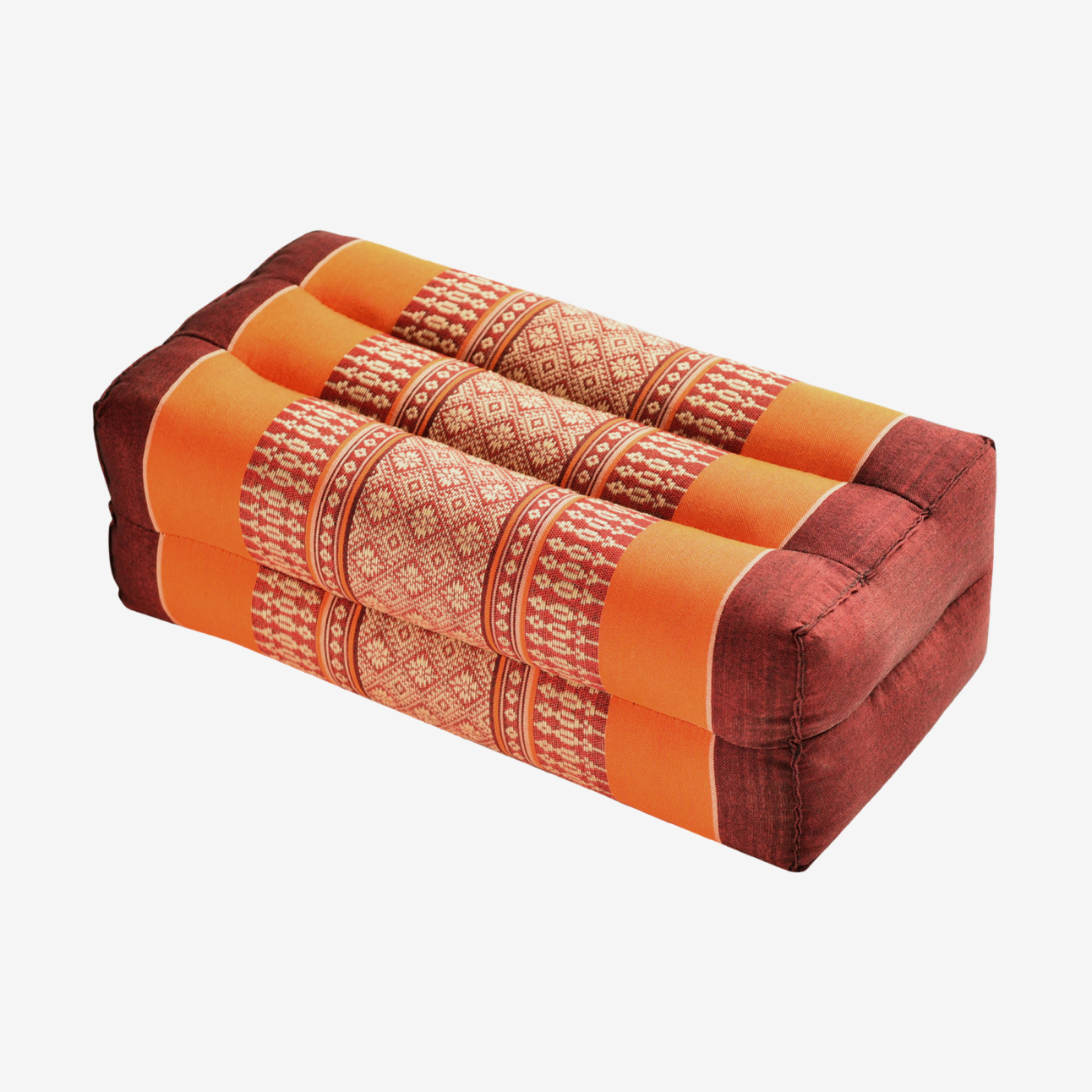 Zafuko® Yoga & Meditation Cushion - Burgundy/Orange (Front View)
