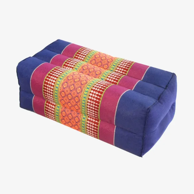 Zafuko® Yoga & Meditation Cushion - Deep Sea Blue/Burgundy (Front View)