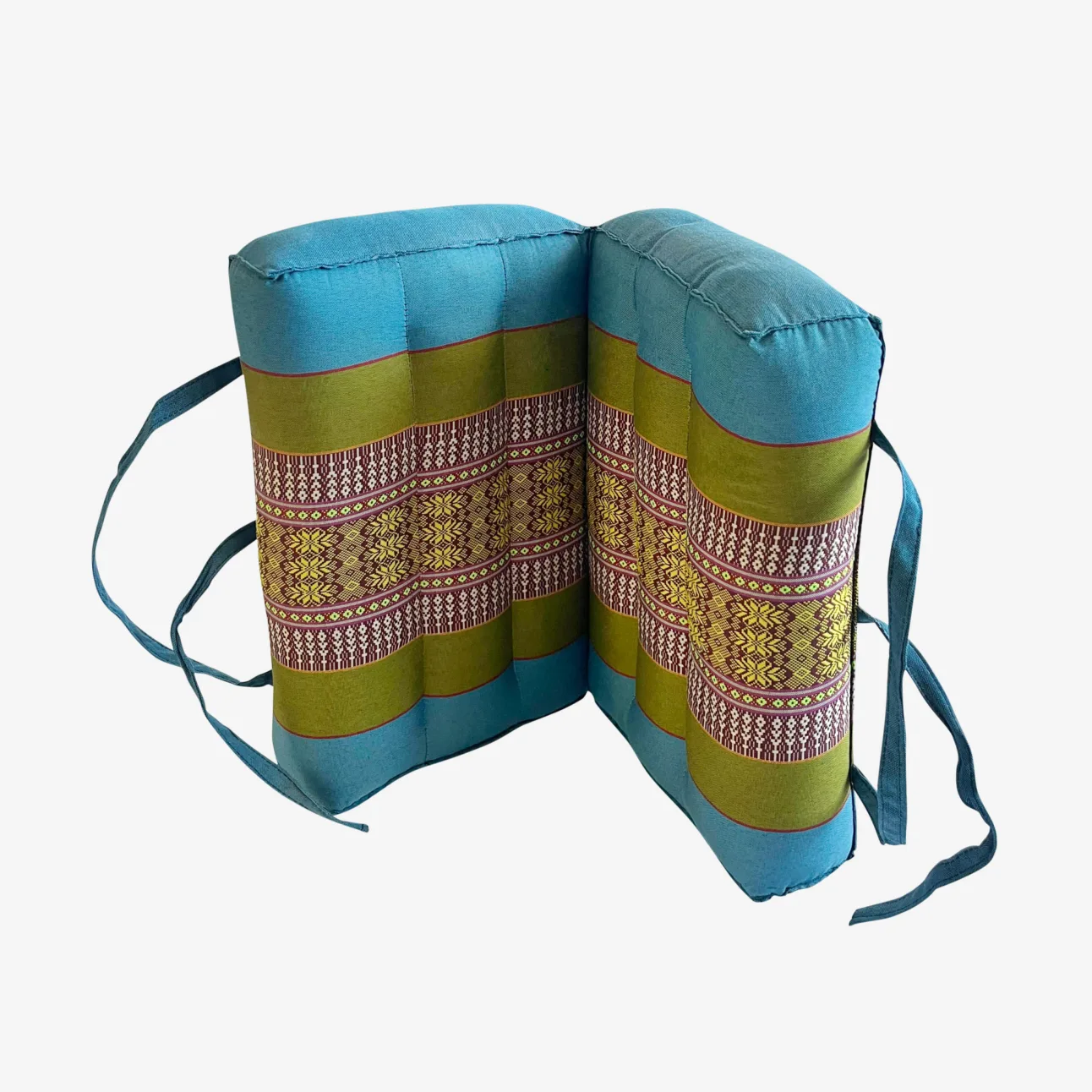 Zafuko Foldable Yoga & Meditation Cushion - Olive Green/Blue