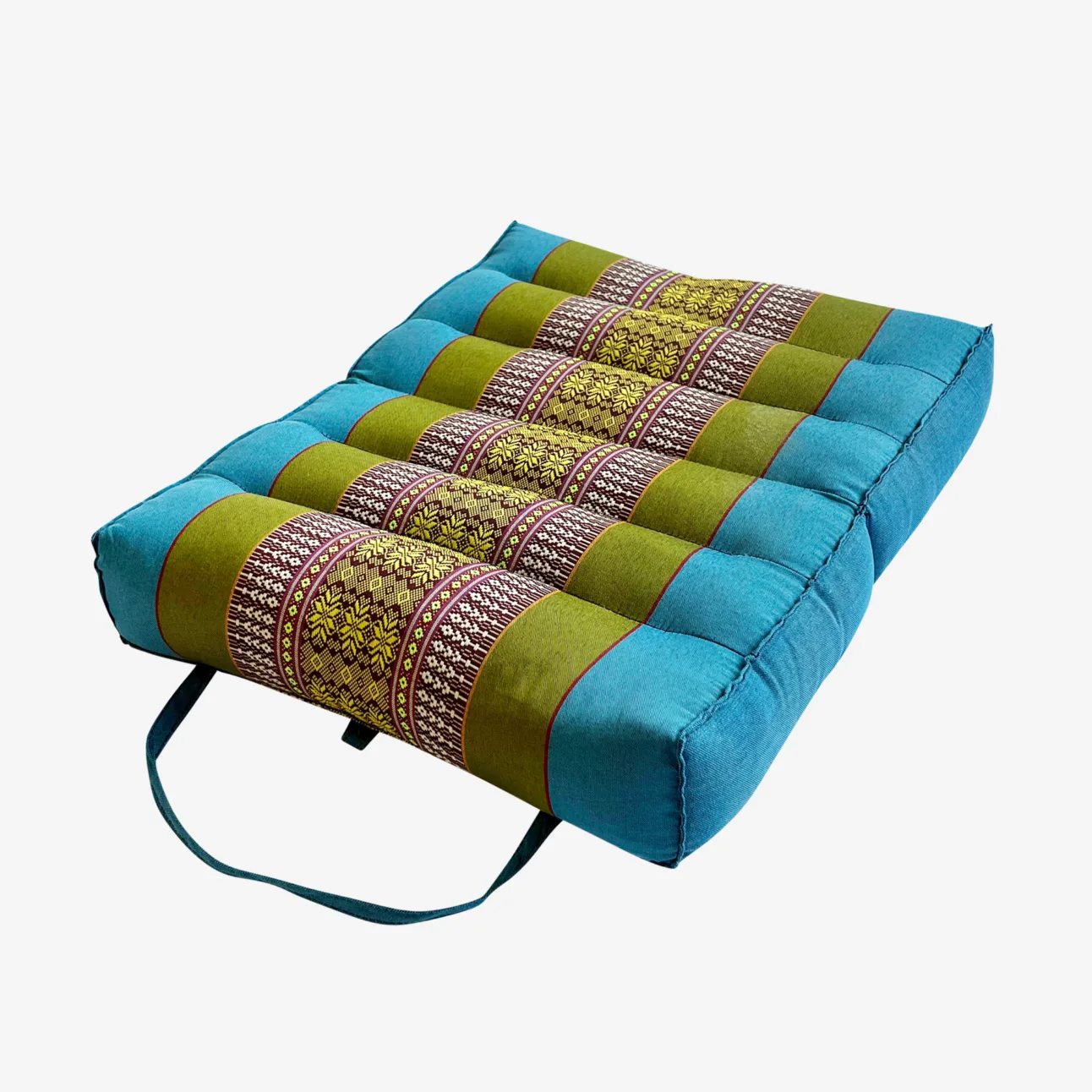 Zafuko Foldable Yoga & Meditation Cushion - Olive Green/Blue
