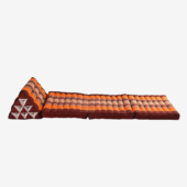 Zafuko Three Fold Thai Cushion - Burgundy/Orange