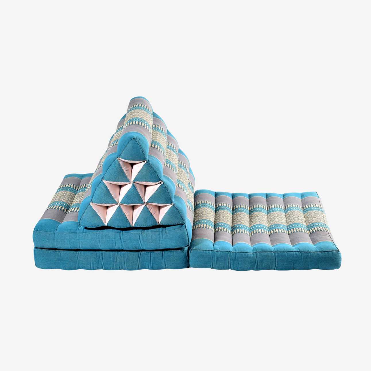 Zafuko Three Fold Thai Cushion - Teal/Turquoise