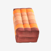 Zafuko® Yoga & Meditation Cushion - Burgundy/Orange (End View)