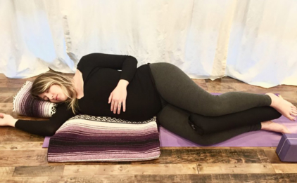 Prenatal Savasana with Pranayama Bolster