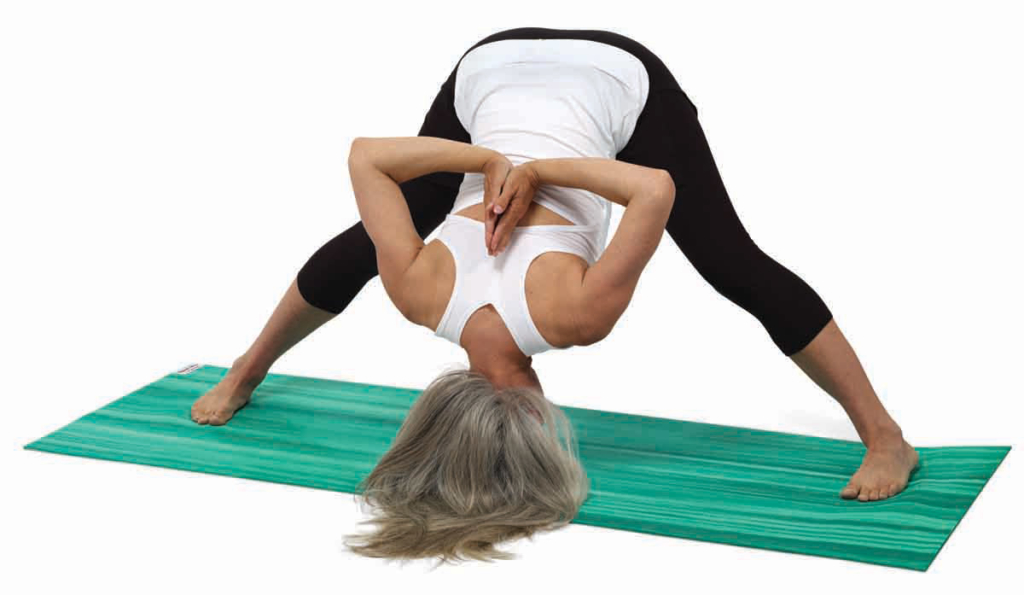 Prasarita Padottanasana on Nature Collection Ultra Mat - Evergreen