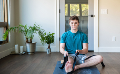 One-Legged Forward Bend (Janu Shirasasana) with Yoga Strap