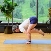 Bakasana (Crow Pose) on Ultimate Cushion Mat - Black