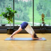 Ardha Pincha Mayurasana (Dolphin Pose) on Ultimate Cushion Mat - Black