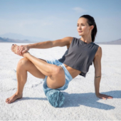 Marbled Foam Massage Roller - Blue