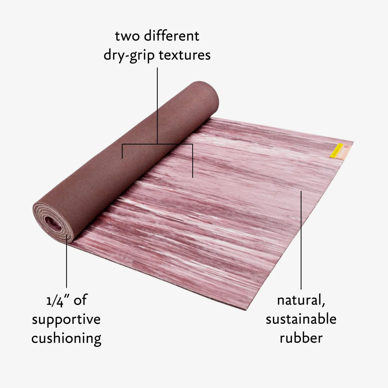 Para Rubber Yoga Mat - Twilight Mauve (Diagram)