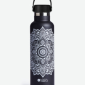 Water Bottle - Mandala Black