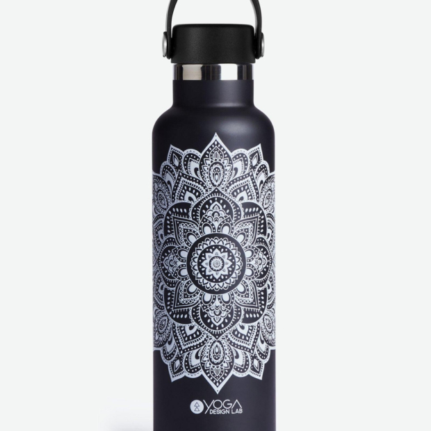 Water Bottle - Mandala Black