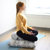 V-Shaped Meditation Cushion - Celestial (Lifestyle View)