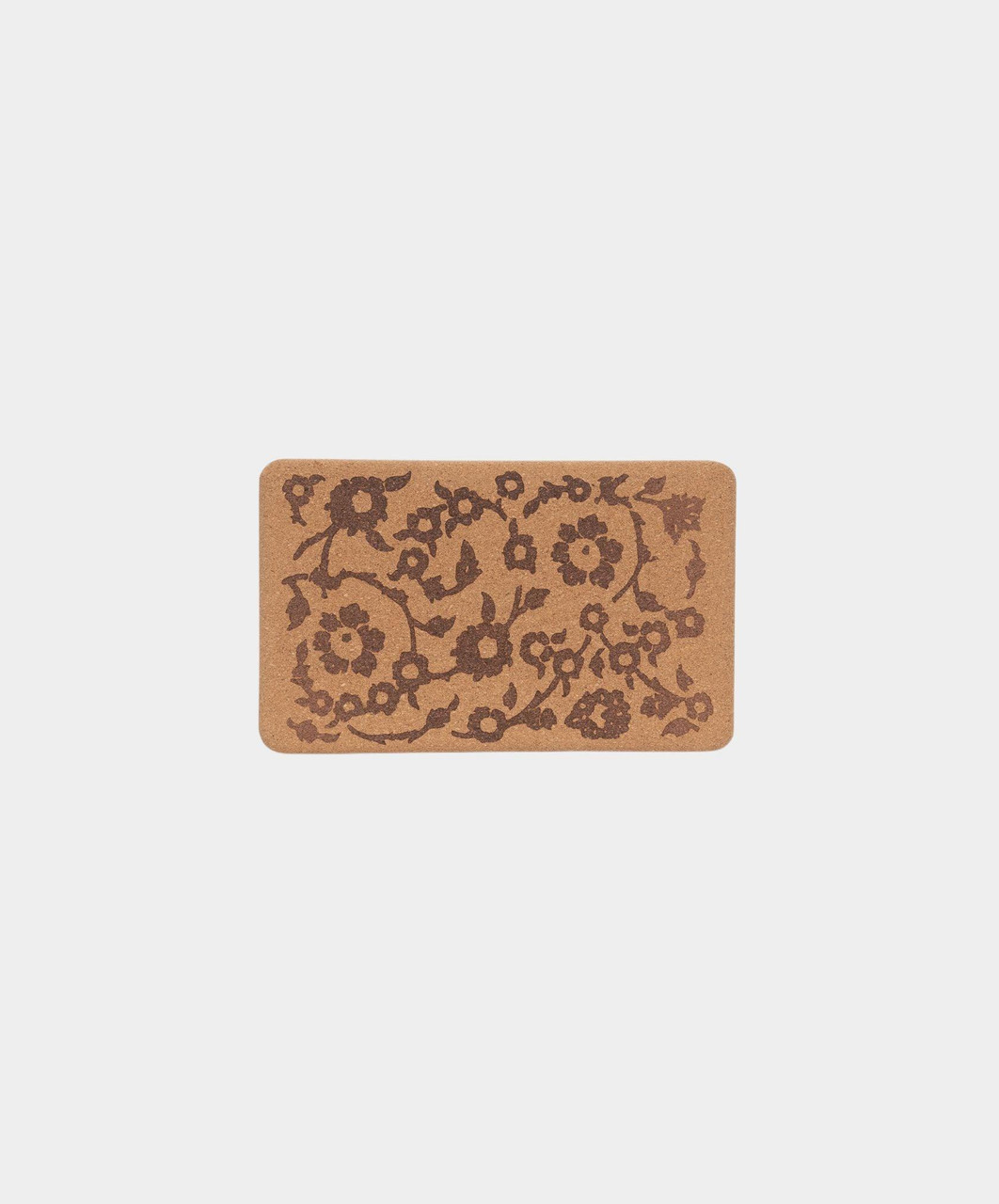 Cork Yoga Block - Floral Batik (Front View)