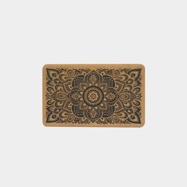 Cork Yoga Block - Mandala Black